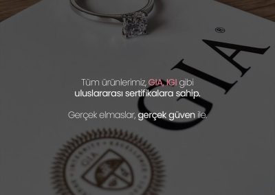 Emilia Lab Grown GIA ve IGI sertifikalı laboratuvar pırlantası