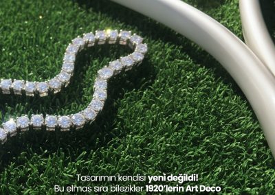 Art Deco döneminde tenis bileziği tasarımı